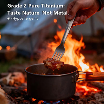 4 in 1 Titanium Camping Cutlery